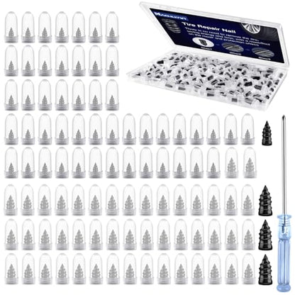 NACHLYNN 100 Pcs Tire Repair Nails Rubber Screw Tool Self-Service Tire Repair Nail Self-Tapping Screw for Car Motorcycle Truck