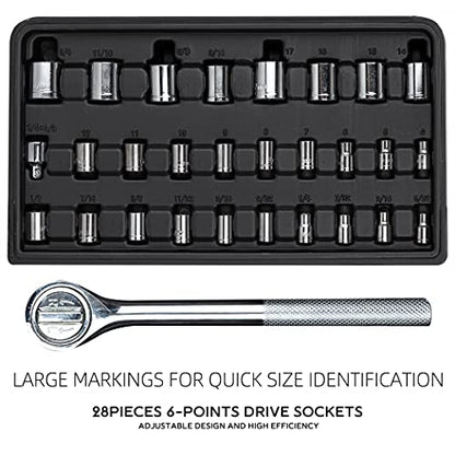 CARTMAN 122-Piece Auto Tool Set, Blue Drive Socket Wrench Kit, Storage Case | Versatile socket wrench and tool accessory set for auto checks, home repairs, DIY projects, garage work, and maintenance use. - style: 122 PC