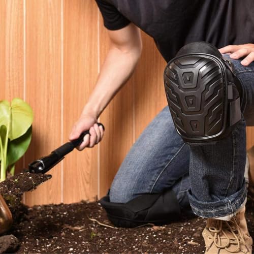 Professional Knee Pads for Work, Construction Gel Knee Pads | Soft Duty Foam Padding, Heavy-duty Shell and Anti-Slip Straps for Indoor, Outdoor Gardening, Flooring, Cleaning, Tiling