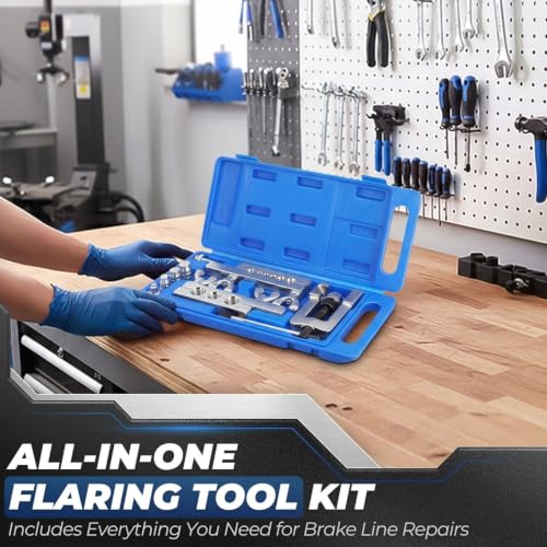 Flexzion Flaring Tool HVAC Kit for Copper Tubing - 45 Degree Single Flare & Swaging Tool Set, 1/8 to 3/4 Inch Pipe Tube Flaring Kit for HVAC, Refrigeration, Automotive & Plumbing with Carrying Case