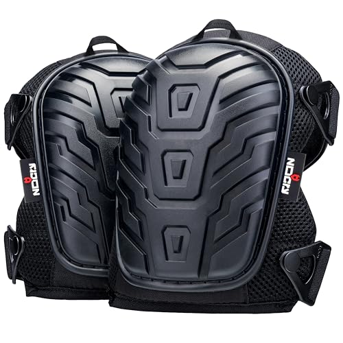 NoCry Professional Gel Knee Pads for Work with Soft Foam and Gel Cushion — Heavy Duty Cap, Reinforced Adjustable Straps, Military Grade Rivets and Built-in Hang Loops — Perfect for Construction - style: Original