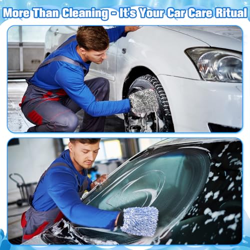 LemonRoad 30 Pcs Microfiber Car Wash Mitts Scratch Free Wash Mitts for Car Cyclone Microfiber Absorbent Detailing Washing Gloves Sponge Glove Cleaner for Wheel Trucks Home Cleaning Supplies