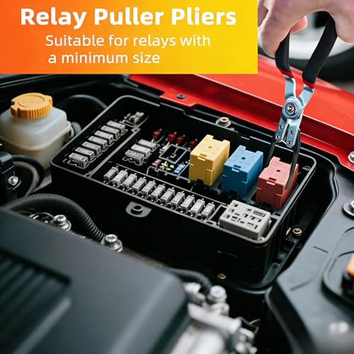 7PCS Electrical Disconnect Pliers Set with Leather Storage Case, Automotive Connector Removal Tool Kit for Push Tab Style Plugs, Fuel Injectors, Sensors & Relays, Car Repair Tools for Mechanics