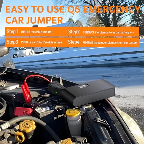 BOOKOO Car Battery Jump Starter 4000A,16000mAh Portable Battery Jumper Cables for Car 8L Gas 7L Diesel Engines,Jump Box with USB QC 3.0 PD 18W Fast Charging,3 LED Modes with SOS for Emergency Use - color: 16000mAh-Black