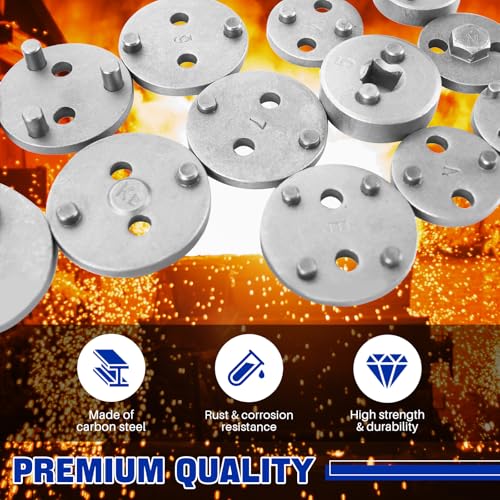 DASBET 24pcs Heavy Duty Disc Brake Caliper Tool Set | Disc Brake Caliper Compressor Wind Back Tool Brake Spreading Tools (Blue, 24pcs) - color: Blue, size: 24pcs