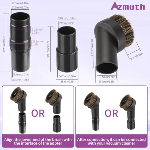 25mm Soft Horsehair Vacuum Brush Attachment with Vacuum Hose Adapter for Shark Vacuum Attachments, Vacuum Attachment for Shop Vac and Most Household Vacuum Cleaner - 3 Pcs - style: 3 Pcs