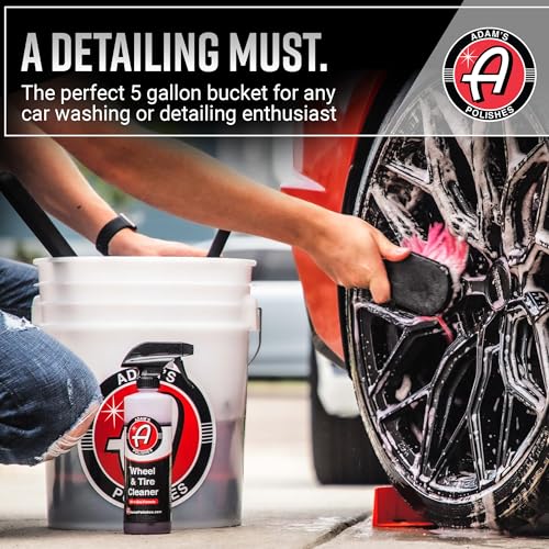Adam's Polishes Wash Bucket (5 Gallon Bucket + Grit Guard) - Car Detailing Tool for Car Washing & Garage Storage | Stores Car Wash Soap, Foam Cannon, Foam Gun, Microfiber Towels & More - size: 5 Gallon Bucket + Grit Guard