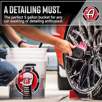 Adam's Polishes Wash Bucket (5 Gallon Bucket + Grit Guard) - Car Detailing Tool for Car Washing & Garage Storage | Stores Car Wash Soap, Foam Cannon, Foam Gun, Microfiber Towels & More - size: 5 Gallon Bucket + Grit Guard