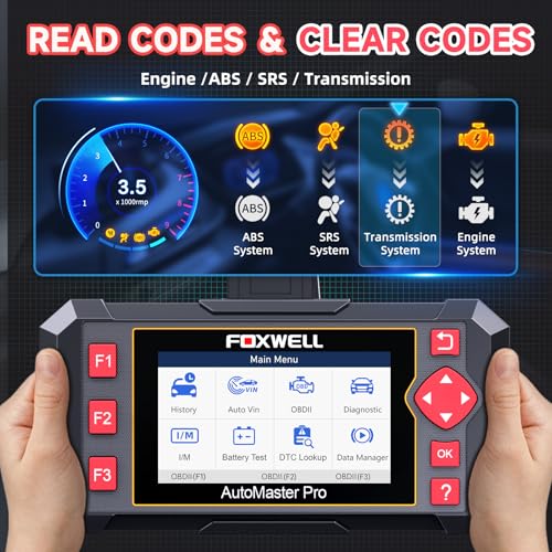 FOXWELL OBD2 Scanner Diagnostic Tool NT604, ABS/SRS/Transmission/Check Engine Code Reader for Cars and Trucks, 2026 diagnostic scanner for all vehicles, EN/ES Ver., Lifetime Update, Live Data, AutoVIN | Car Scanner with Live Data, Lifetime Free Updates, o
