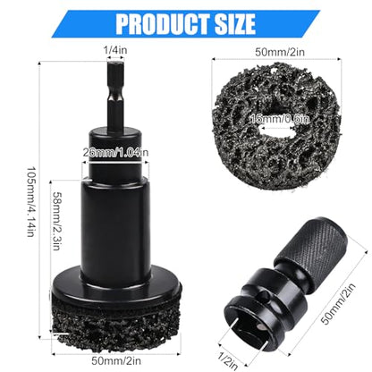 Wheel Hub Cleaning Tool Kit, Wheel Hub Resurfacing kit Includes 7 Pads, Fits Power Drill & 1/2" Impact Driven Wrenches, for Wheel Studs, Hubs, Rotors and Surface of Hub Cleaning
