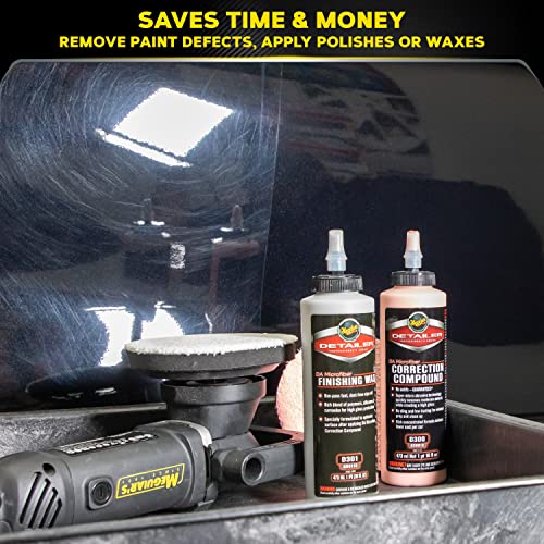 Meguiar's MT300 Variable Speed Dual Action Polisher, Professionally Designed Car Scratch Remover and Car Polisher with Digital Torque Management, 1 Count