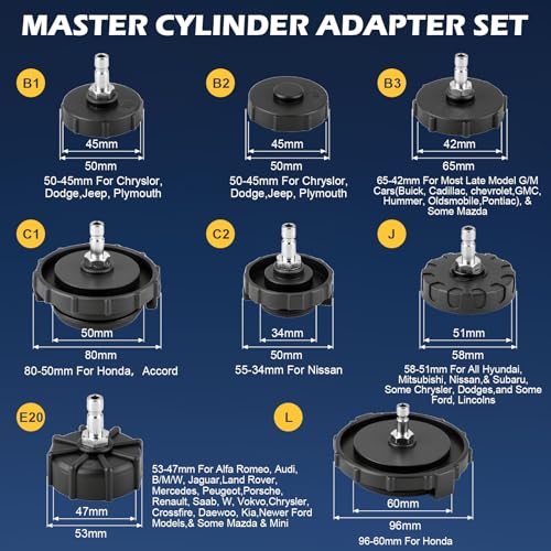 12 Piece Professional Brake Master Cylinder Bleeder Kit – Universal Brake Bleeder Adapter Set for Most Vehicles, Ideal for Auto Shops, Home Garages, and Roadside Repairs