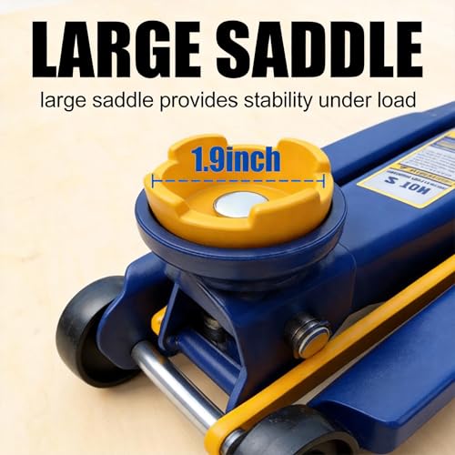 2 Ton Low Profile Hydraulic Floor Jack, 4000 lbs Capacity Trolley Jack with Single Piston Lift Pump, 5-1/8" to 13" Lifting Range, Heavy Duty Steel Car Jack for Sports Cars, Sedans & SUVs, Blue