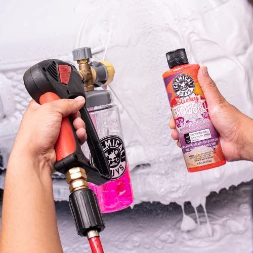 Chemical Guys CWS21516 Sticky Snowball Ultra Snow Foam Car Wash Soap (Works with Foam Cannons or Bucket Washes) Safe for Cars, Trucks, Motorcycles, RVs & More 16 fl oz, Cherry Scent - size: 16 Fl Oz (Pack of 1)