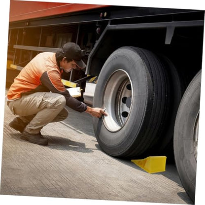 Ciieeo 1Pair Heavy Duty Car Wheel Chocks Portable Slip Tire Stops for Trucks Rvs Trailers Cars Durable Plastic Construction Quick Setup Secure Stability for Travel