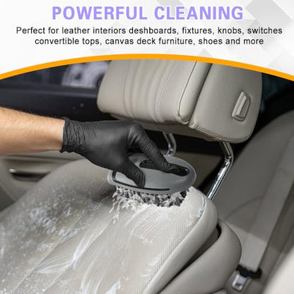 Carpet and Upholstery Cleaning Brush, Household Hard Bristle Brush, Car Plastic Gap Cleaning Brush, Universal Auto Detailing Brush for Car Interior Seat, Clothes and Sofa Cleaning - color: Gray