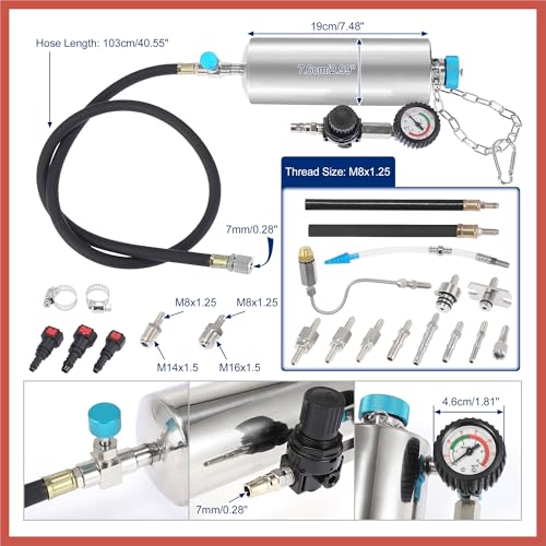 ACROPIX Fuel Injection Systems Cleaning Tools Car Fuel System Cleaner Kit for Petrol EFI Throttle Car Engine Non-Dismantle Cleaner Machine Fuel Injector Cleaner 600ML 140PSI C80 Car Parts