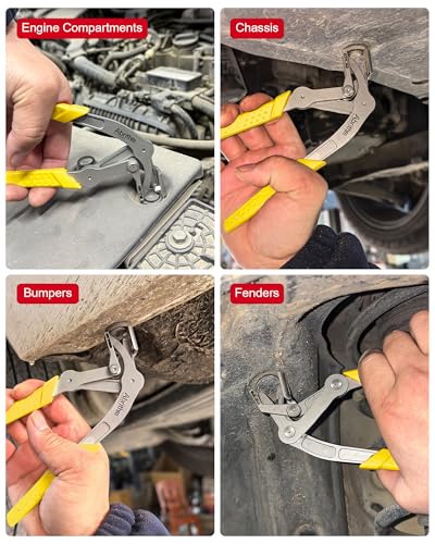 Car Clip Pliers, Panel Clip Removal Pliers, Professional Plastic Fastener Removal Tool for Removing Automotive Fasteners Clips Without Damage Yellow - color: Yellow