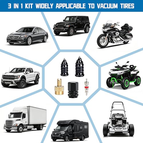 77 PCS 3 in 1 Tire Repair Screws Tire Plug Kit Valve Stem Tool Dust Caps | Roadside Emergency Flat Tire Repair, Fast Self-Service Tool Tire Plugs Valve Stem Tool Dust Caps, For Car Motorcycle Truck - size: 77 PCS