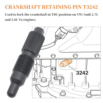 Engine Timing Tool Set, Compatible with Audi VW W8 W12 Touareg 3.2L, Magotan CC 3.0L, Audi & Porsche 3.6L VR6, and Bentley 6.0L / 6.3L W12 Engines, T10068A T10332 T10363, with Gloves