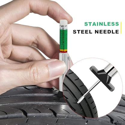 Car Tire Tread Depth Gauge, 32nds Smart Color Coded Automotive Tire Thread Depth Checker Meter Tool, Professional Tyre Measurement Gauge Tool for Cars Trucks Motorcycles - color: 1pcs