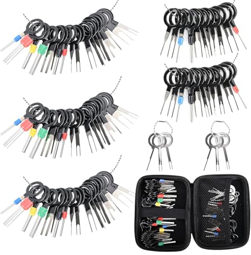 Terminal Pin Removal Tool Kit 82 Pcs Depinning Electrical Connector Pin Extractor Tool Set Wire Terminal Release for Automotive Car Household Devices - Black - color: 82 PCS (Black - Case Storage)