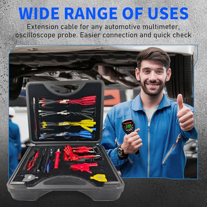 76-Pcs Automotive Circuit Test Lead Kit, Multimeter、Electrical Test Leads Kit, Back Probe Kit, Alligator Clip, Acicular Probe, Banana Plug Adapters, Volt Meter Lead (with Carrying Case) - size: 76 Pcs Kit