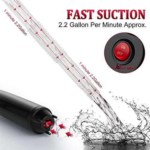 BOYISEN Battery Operated Liquid Transfer Pump, Electric Fuel Transfer Pump | for Gas Cans & Barrels, 2.2 GPM Fast Flow, Flexible Hose, for Gasoline Diesel Kerosene Oil & Water