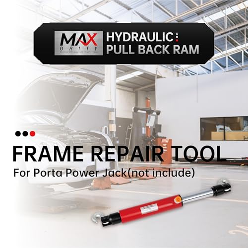 Maxority 10-Ton 26'' Pull Back Ram for Porta Power Body Shop Frame Tools with Rotating Hook, Red