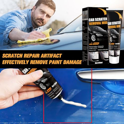 2Pcs Car Scratch Remover Wax, Professional Scratch Remover for Vehicles, Car Scratch Repair Paste for Deep Scratches with Wipe and Sponge,Universal Car Scratch Removal Wax for Deep Scratches Paste Kit