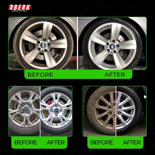 Oberk 2-in-1 Wheel Cleaner & Iron Remover – pH Neutral Iron Decon Spray for Car Detailing – Safe on Painted, Chrome, Aluminum, Powder-Coated Wheels (2 in1 Wheel Cleaner Gallon - 128oz) - size: 2 in1 Wheel Cleaner Gallon - 128oz