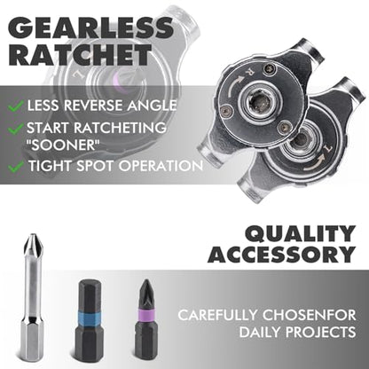VMAN Ratchet Screwdriver Set, magnetic Screwdriver sets, S2 Steel Bits, DIY Combination Flexible Shaft, Suitable for Furniture Assembly, Precision Electrical Appliance Repair, Bicycle Tools