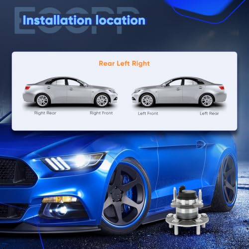 ECCPP 2-Piece 512436 Wheel Hub Bearing for Kia Forte Koup 2010-2013 | for Kia Forte 2010-2013 5 lugs w/ABS Sensor Pre-Greased Sealed - size: 512436*2