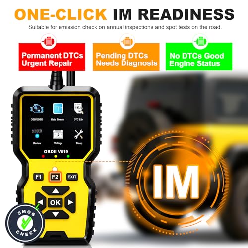 V519 OBD2 Scanner Diagnostic Tool with Reset, Quickly Diagnose Car’s Issue, Vehicle Check Engine Code Reader, I/M Readiness, Car OBDII Scan Tool for 1996 OBD2 Protocol Vehicle
