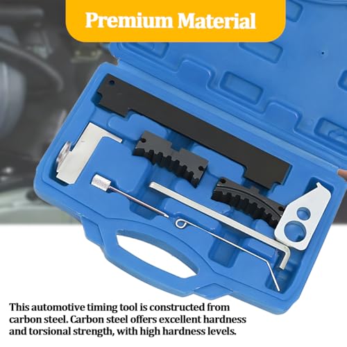 Car Timing Tool Kit, Vehicle Engine Camshaft Holding Belt Timing Locking Kit, Auto Camshaft Tensioning Alignment Tool Set, Compatible with 16V 1.4 1.6 1.8 en6340 km6340 (Blue) - color: Blue