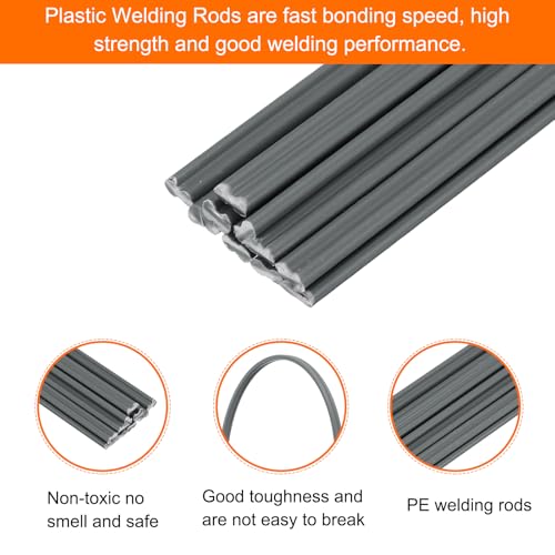 MECCANIXITY 10pcs 8 Inch Plastic Welding Rods PVC Welding Strips Welder Rods for Plastic Welder,Car Bumper, Kayak Repair, Gray - color: Gray, size: 8 Inch