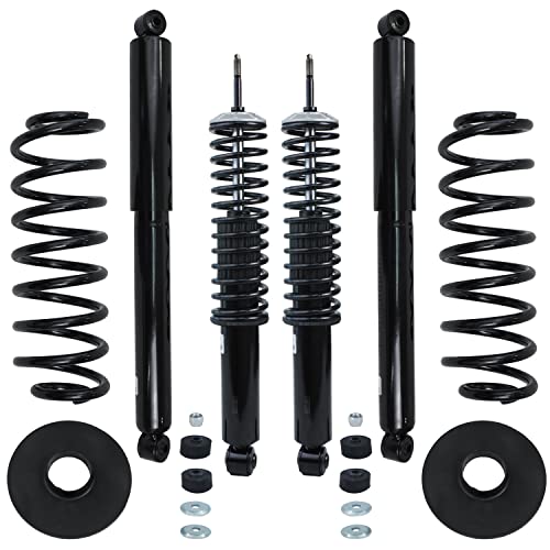 Detroit Axle - 4WD Struts for 1997-2002 Ford Expedition Lincoln Navigator, Complete 4 Struts with Coil Spring Front Rear 1998 1999 2000 2001 Replacement Ready Strut Shock Assembly - size: 10336-4A/PAIR