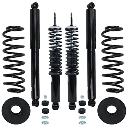 Detroit Axle - 4WD Struts for 1997-2002 Ford Expedition Lincoln Navigator, Complete 4 Struts with Coil Spring Front Rear 1998 1999 2000 2001 Replacement Ready Strut Shock Assembly - size: 10336-4A/PAIR