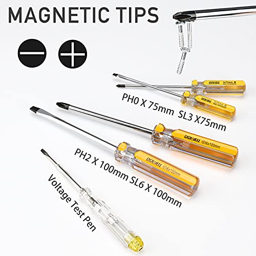 DOWELL Tool Set Household Tool Kit with Storage Tool Bag Pouch, 19 PCS | with Pliers Screwdriver Set Hex Key Wrench - size: 19PCS