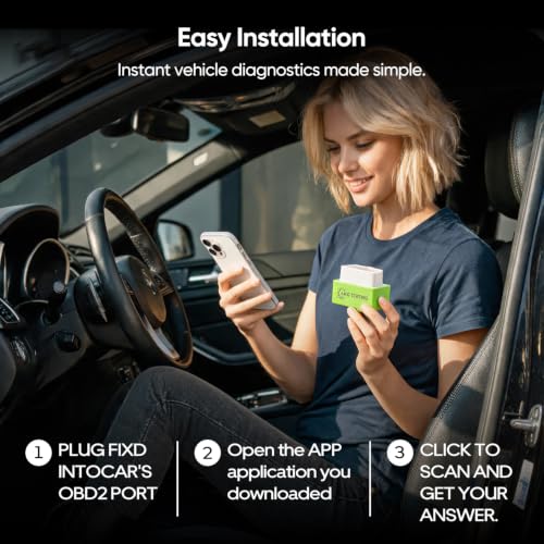 Bluetooth OBD2 Car Scanner & Code Reader with Find M Tracker for iPhone iOS Android - No Monthly Fee, Diagnose Engine ABS SRS & 7000+ Faults for Vehicles 1996 and Newer (Green) - color: Green