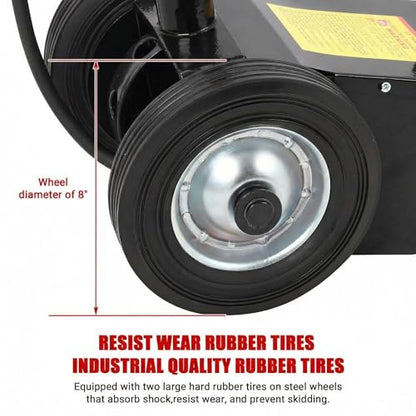 22 Ton Air Hydraulic Floor Jack for Heavy Duty Trucks & Tractors – Low Profile (9"-17.7"), 4 Adapters, 46" Adjustable Handle – 44,000 lbs Capacity - color: 22 Ton Black