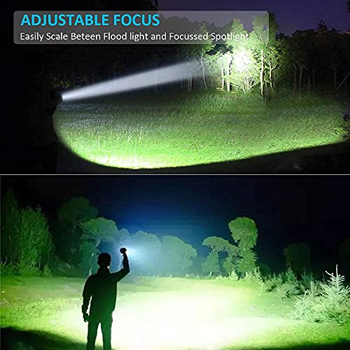 Hoxida Rechargeable Flashlight(Battery Included), Magnetic LED Flashlight with COB sidelight, 1200 Lumen Super Bright LED, Waterproof, Zoomable, 4 Modes Best Flashlight for Camping, Emergency - color: 1pack Magnetic flashlight