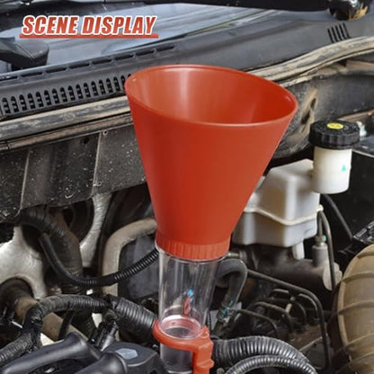 Car Engine Oil Funnel with Self-Locking Structure, No-Spill Anti-Leak Oil Filling Funnel, Universal Fuel Filling Funnel Automotive Oil Change Tool for Most Cars Trucks (1PC) - color: 1PC