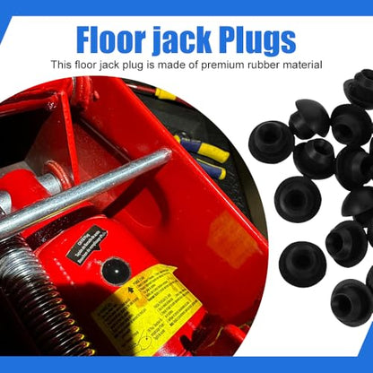 6PCS Bottle Jack Floor Jack Oil Filler Plug, 8mm Rubber Hydraulic Oil Filler Plug Bung, Universal Replacement Accessories Horizontal Jack Top Pressure Rod for Oil Reservoir Filler Hole (Black)
