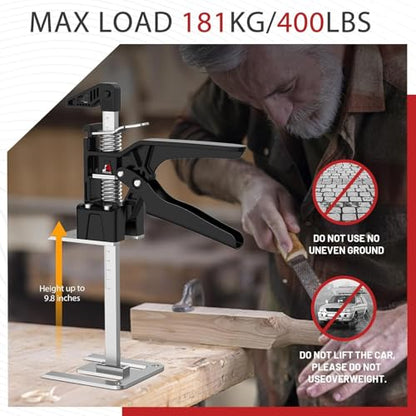 JANNIRESS Labor Saving Arm Jack Handle 2 Pack,15 in Construction,Multifunctional Furniture Jack for Installing Cabinets and Wall Tile Height Adjuster Handheld Lifter Tool, Load 400LBS - color: matte black
