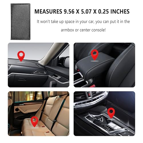 Car Registration and Insurance Holder,PU Leather Car Glove Box Organizer Car Document Holder for ID,Driver's License (Sequins Black) - color: Sequins Black