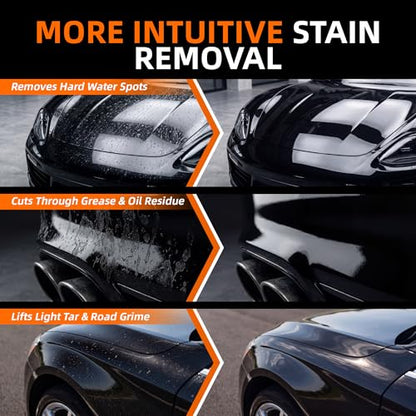 Liquid Cleaner Wax for Cars - 2 in 1 Car Wax Cleaner & Shine in One Step, Easy to Use Liquid for Paint Protection, Water Beading & Gloss for Black White Cars - 10.58 oz