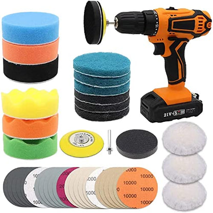 VIBRATITE 41PCS Headlight Restoration Kit, 3" Drill Sanding & Polishing Kit | Removes Cloudy Headlights, Oxidation, Yellowing and Minor Scratches, Restorer to Like-New Condition - size: 41 PCS