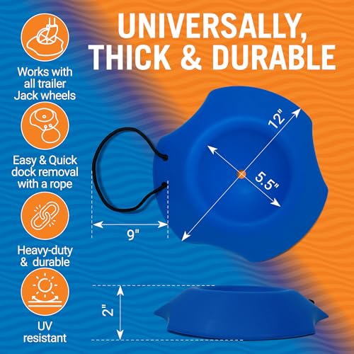 Trailer Wheel Chocks with Rope and Wheel Dock, for Boat Trailers, Travel Campers, RV Accessories, Travel Trailers, and All Trailer Tires - style: Wheel Dock