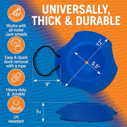 Trailer Wheel Chocks with Rope and Wheel Dock, for Boat Trailers, Travel Campers, RV Accessories, Travel Trailers, and All Trailer Tires - style: Wheel Dock